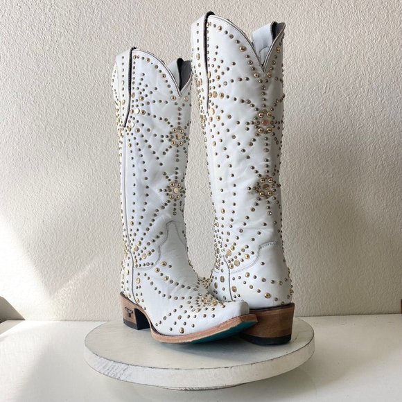 Lane Boots Shoes - Lane Sparks Fly Womens Western Boots Pearl White Bling Cowboy Wedding Bridal 7.5